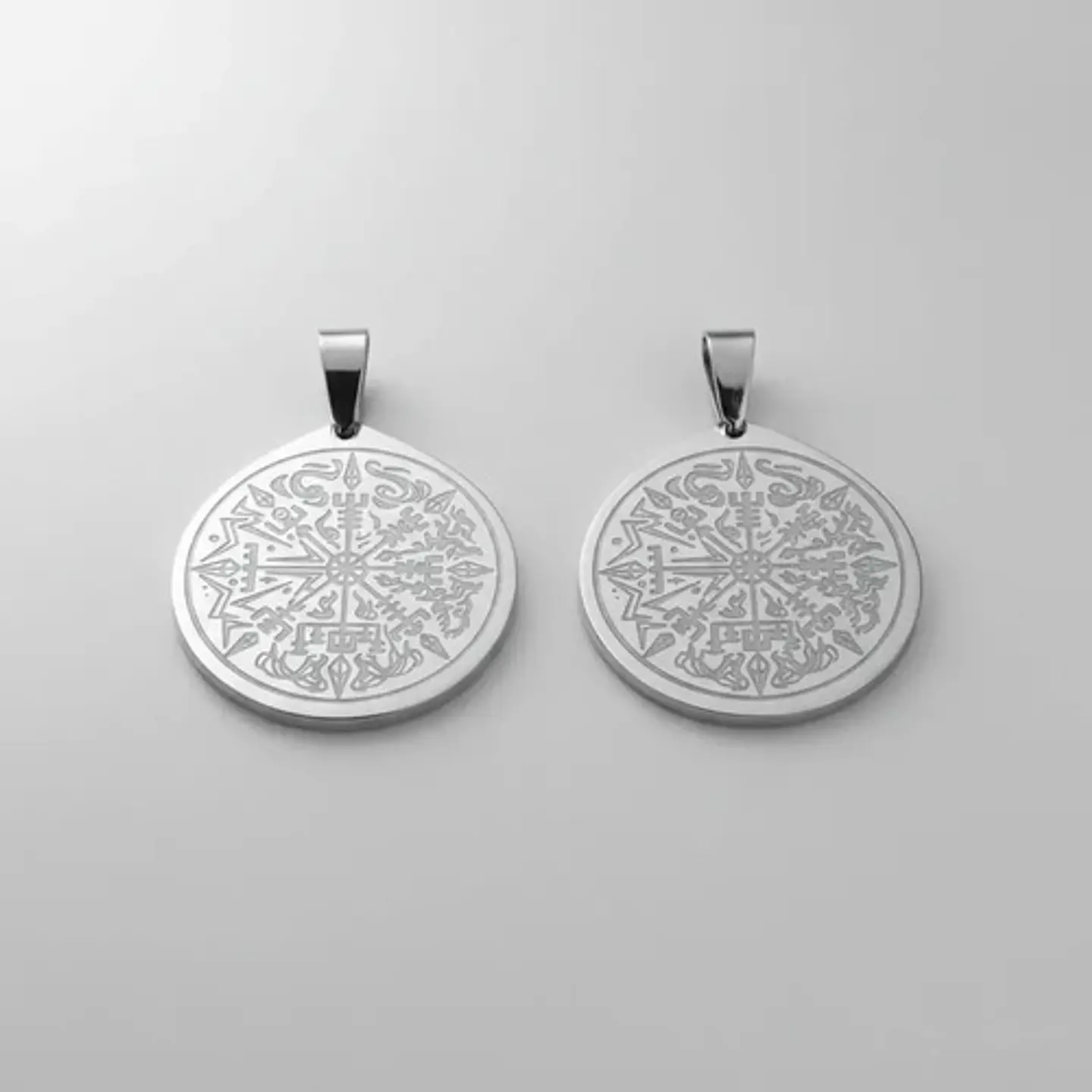 Pack X2 Vikingos De Acero Para Hombre Dijes Vegvisir Amuleto 12
