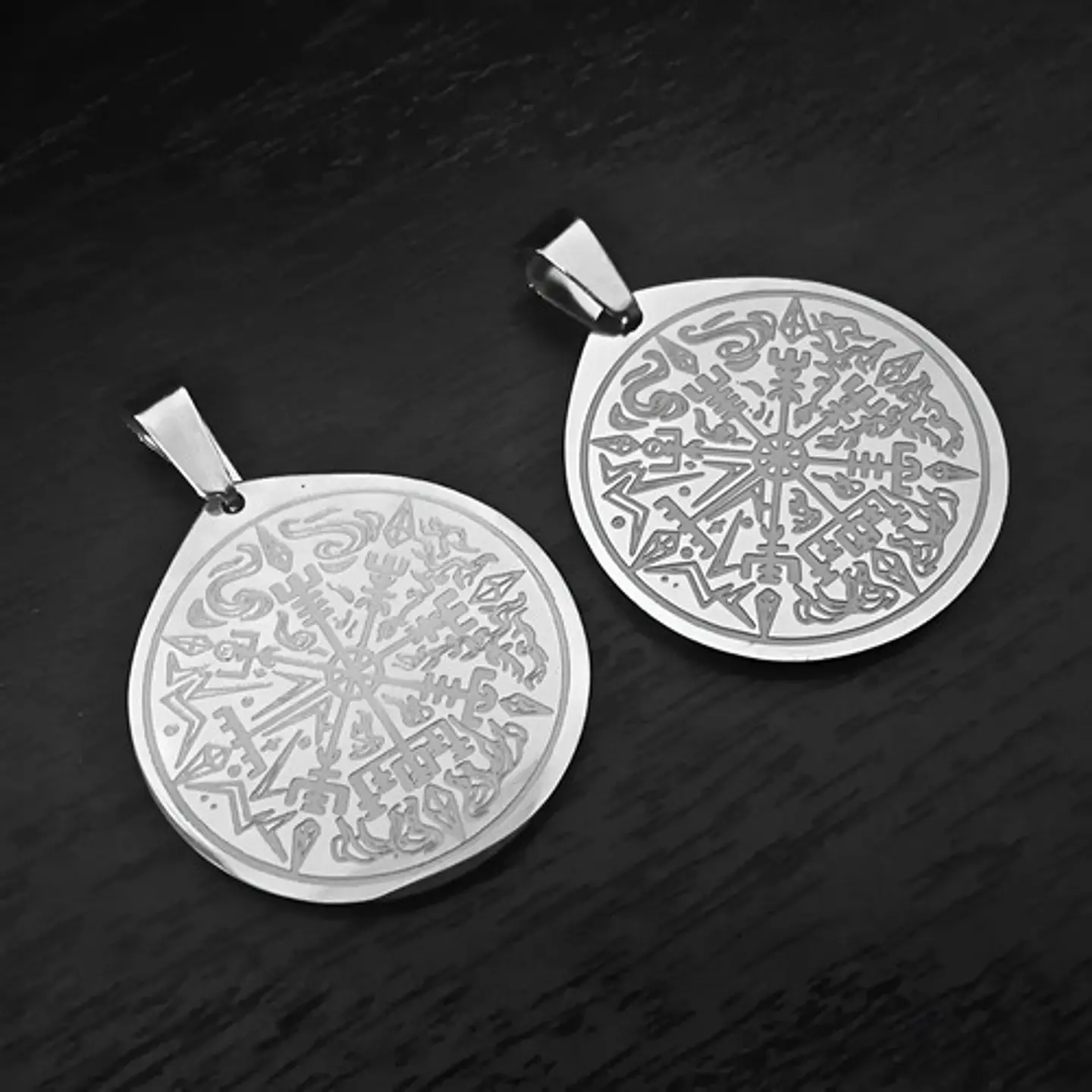 Pack X2 Vikingos De Acero Para Hombre Dijes Vegvisir Amuleto 18
