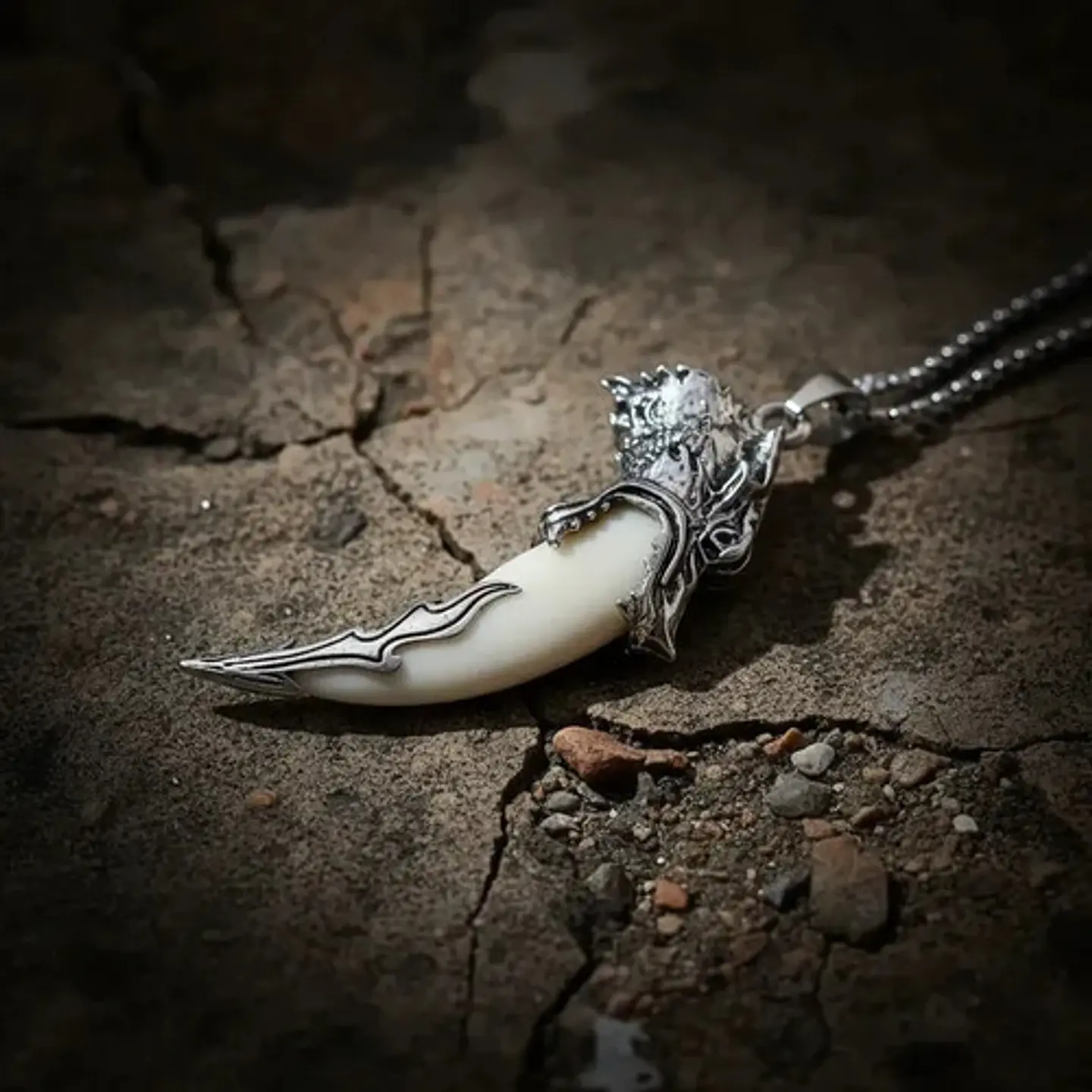 Collar Vikingo Para Hombre Y Mujer Dije En Forma Diente Lobo 19