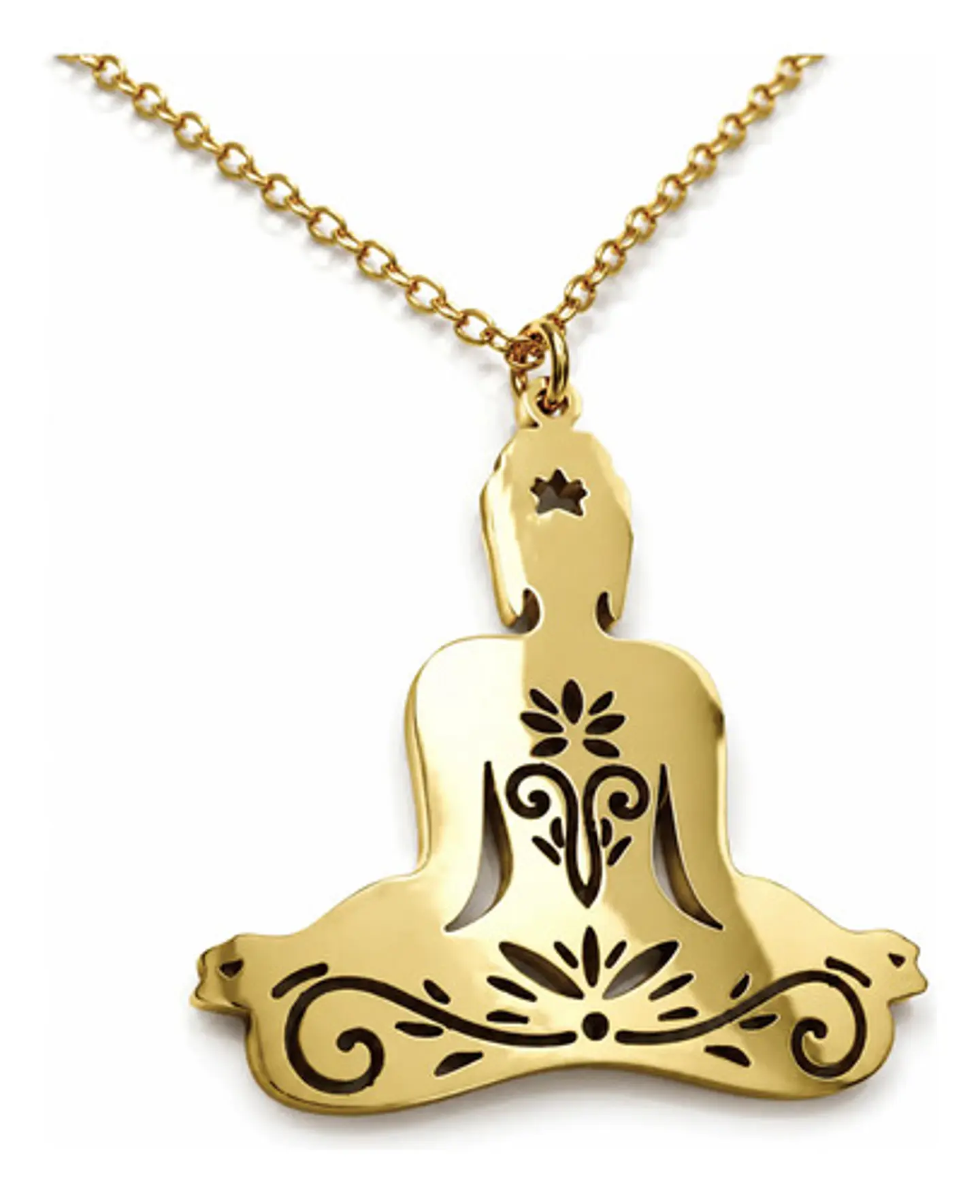 Collar De Acero Para Mujer Dije Buda En Meditación Zen Yoga 1