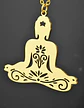 Collar De Acero Para Mujer Dije Buda En Meditación Zen Yoga - Miniatura 5