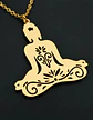 Collar De Acero Para Mujer Dije Buda En Meditación Zen Yoga - Miniatura 7
