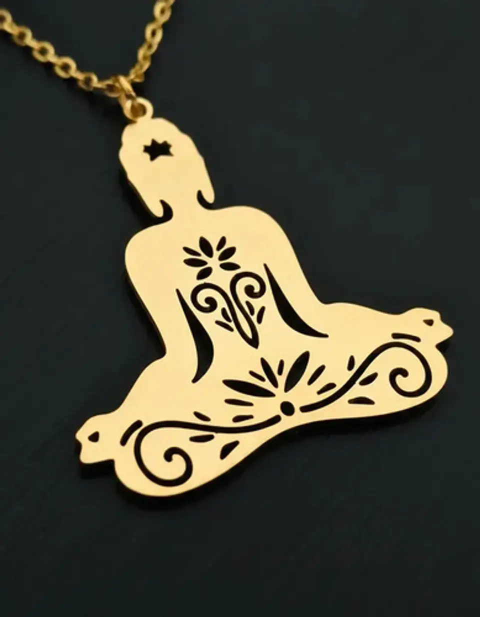 Collar De Acero Para Mujer Dije Buda En Meditación Zen Yoga 7