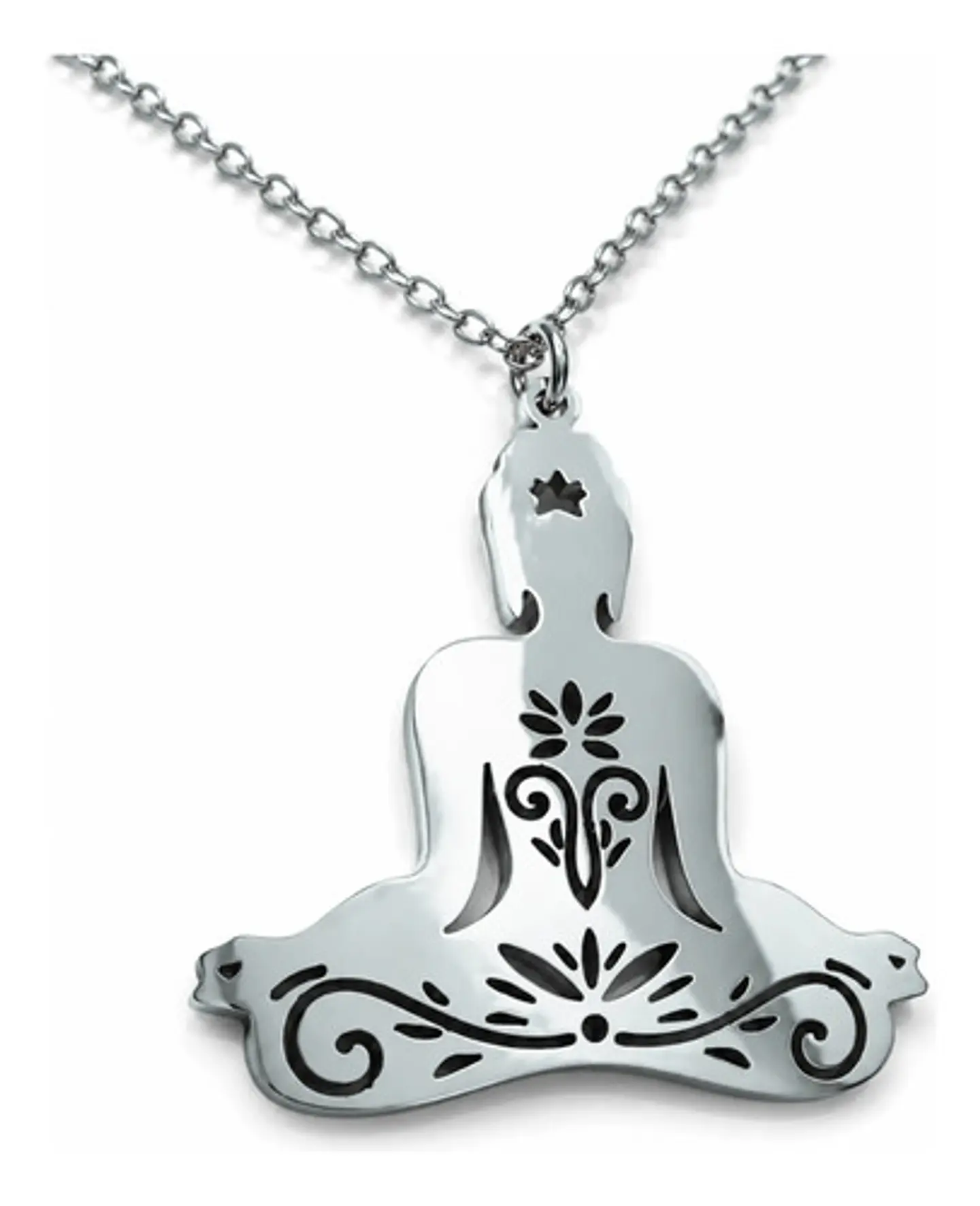 Collar De Acero Para Mujer Dije Buda En Meditación Zen Yoga 11