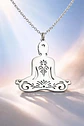Collar De Acero Para Mujer Dije Buda En Meditación Zen Yoga - Miniatura 12
