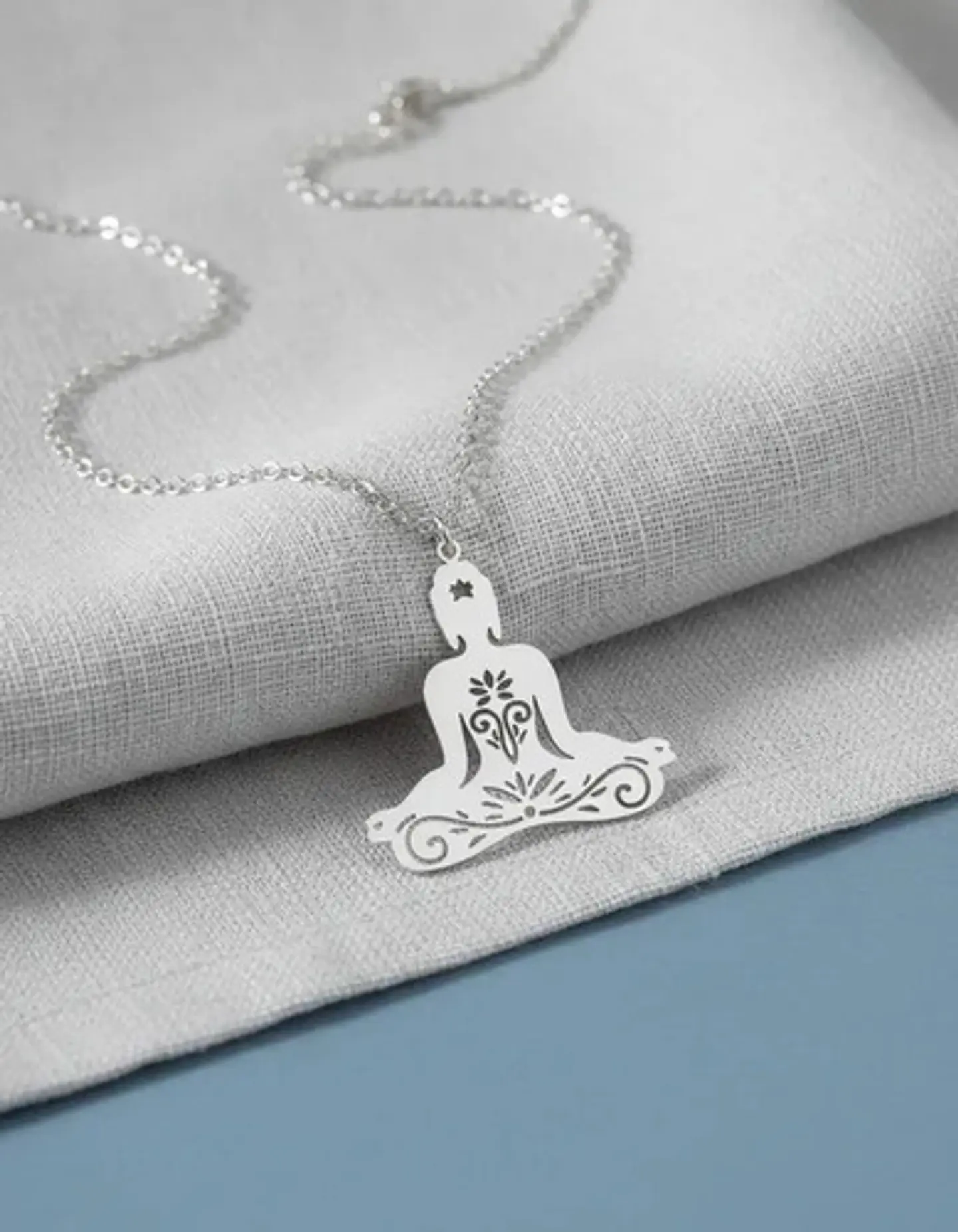 Collar De Acero Para Mujer Dije Buda En Meditación Zen Yoga 13