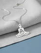 Collar De Acero Para Mujer Dije Buda En Meditación Zen Yoga - Miniatura 13