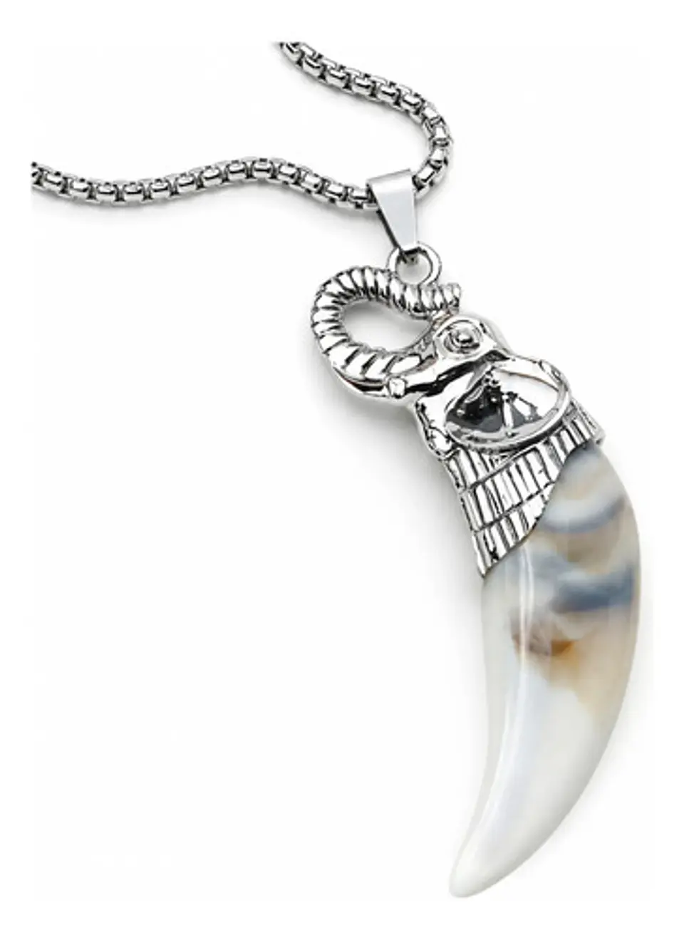 Collar Para Hombres Y Mujeres Dije Colmillo Diente Elefante 2