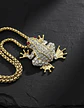 Collar De Acero Para Hombre Y Mujer Dije Rana Piedras Hiphop - Miniatura 6