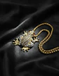 Collar De Acero Para Hombre Y Mujer Dije Rana Piedras Hiphop - Miniatura 10