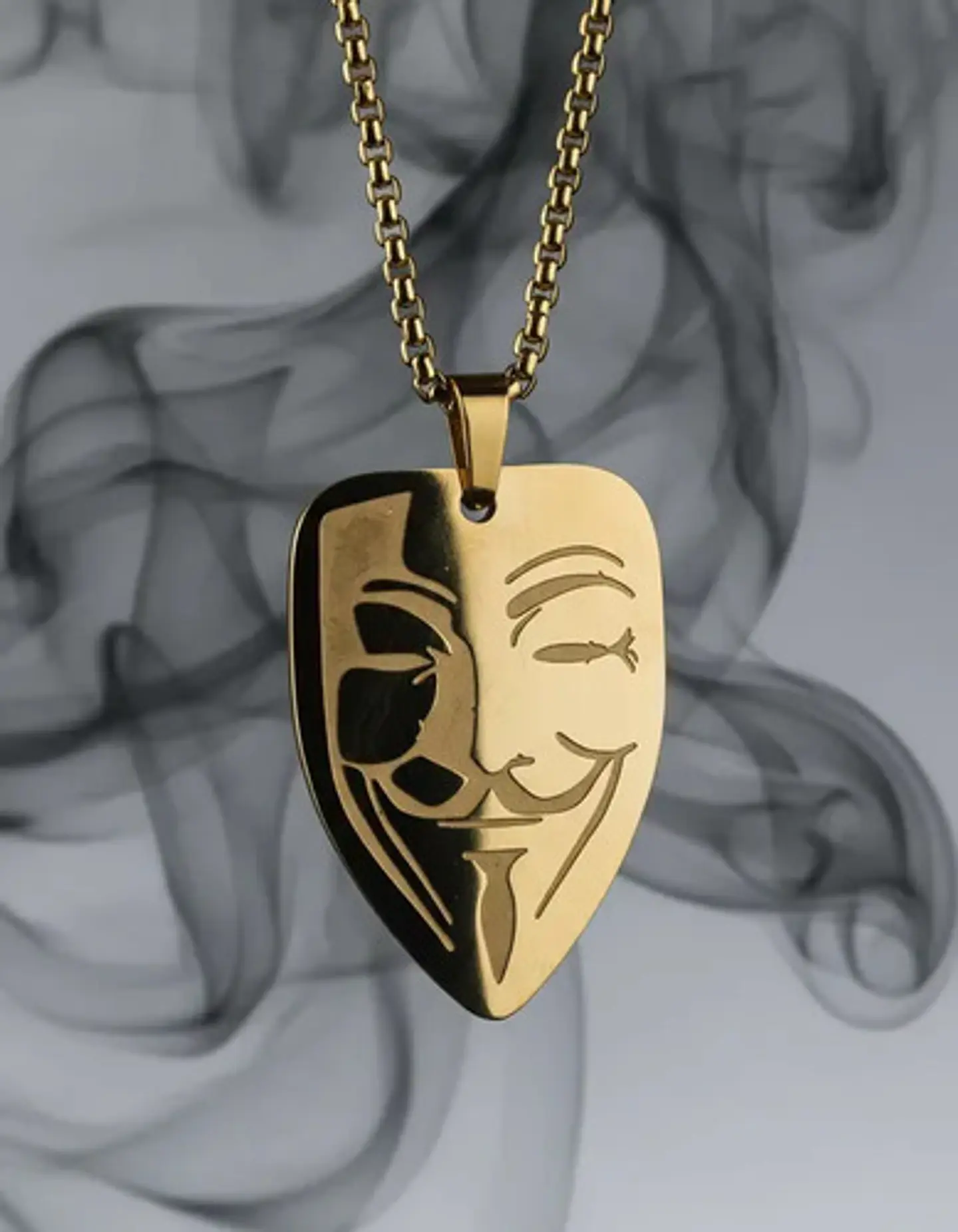 Collar De Acero Para Hombre Mujer Dije Guy Fawkes Anonymous 2