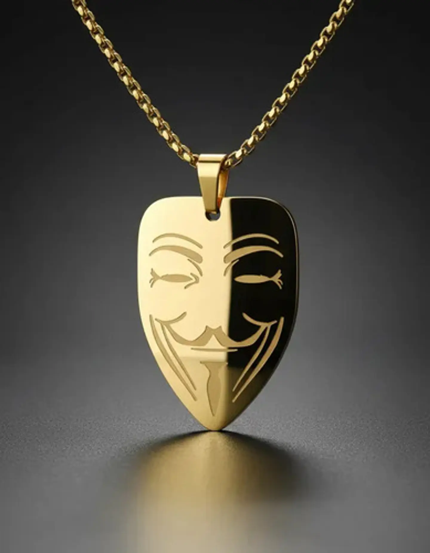 Collar De Acero Para Hombre Mujer Dije Guy Fawkes Anonymous 4