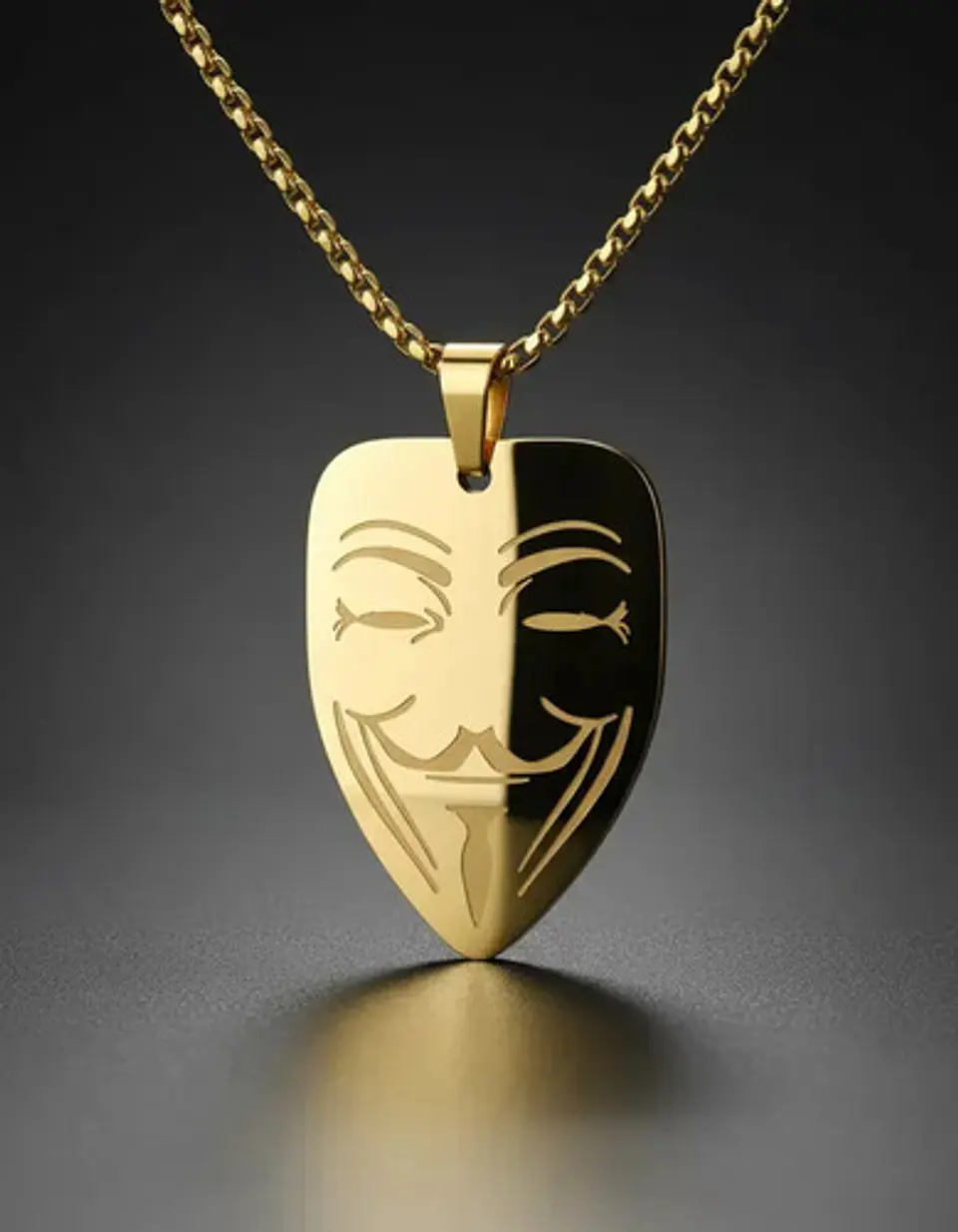 Collar De Acero Para Hombre Mujer Dije Guy Fawkes Anonymous 4