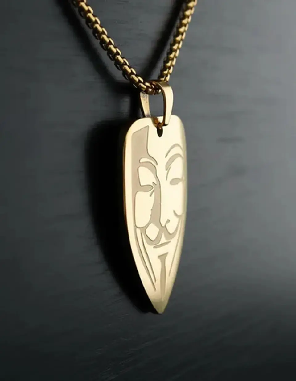 Collar De Acero Para Hombre Mujer Dije Guy Fawkes Anonymous 5