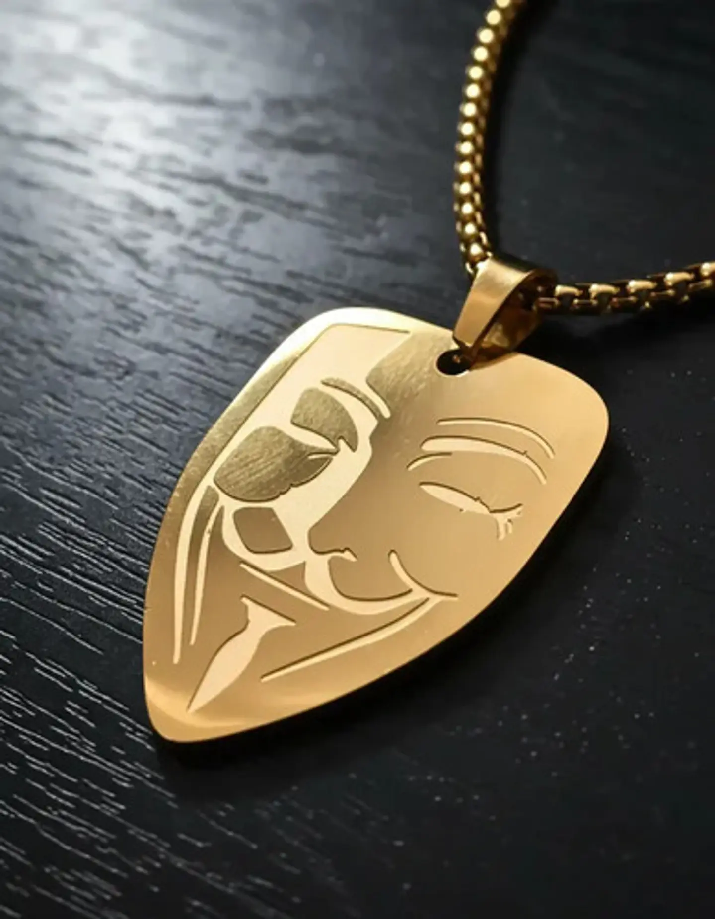 Collar De Acero Para Hombre Mujer Dije Guy Fawkes Anonymous 6