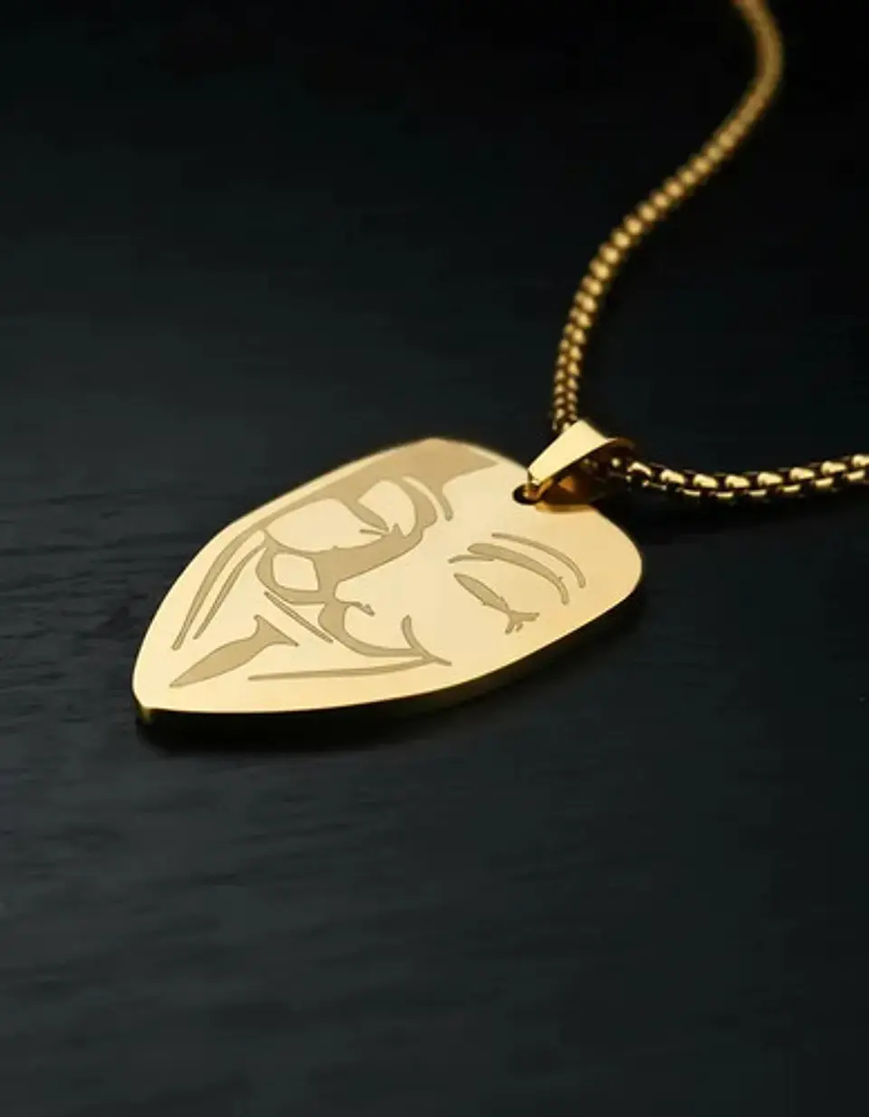 Collar De Acero Para Hombre Mujer Dije Guy Fawkes Anonymous 7