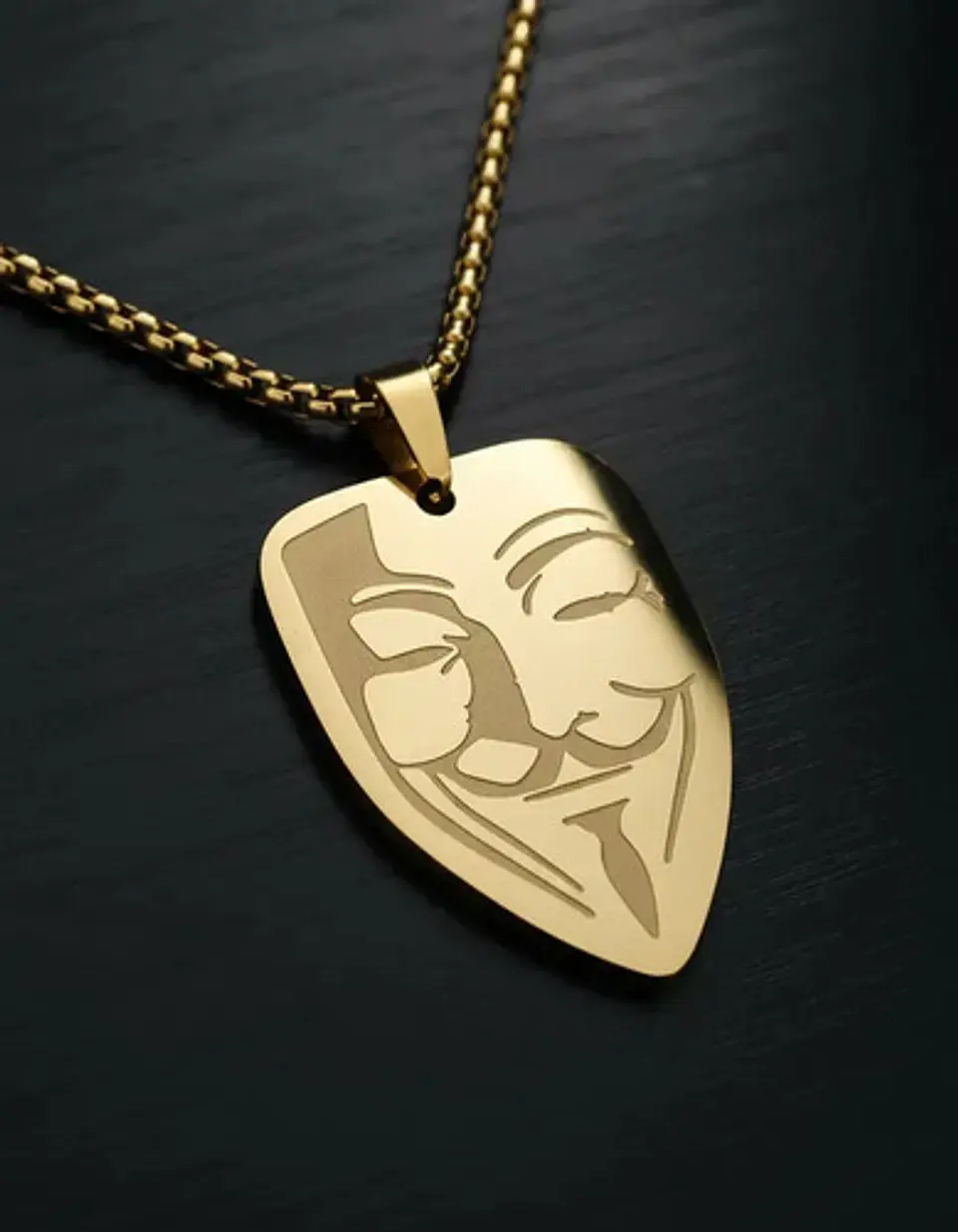 Collar De Acero Para Hombre Mujer Dije Guy Fawkes Anonymous 9