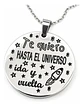 Collar De Acero Para Mujer Dije Te Quiero Hasta El Universo - Miniatura 1