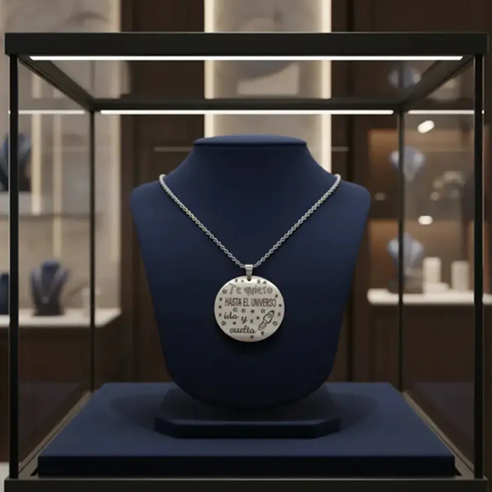 Collar De Acero Para Mujer Dije Te Quiero Hasta El Universo 11