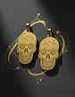 Set 2 Dijes De Acero Para Hombres Y Mujeres Calavera Cráneo - Miniatura 2