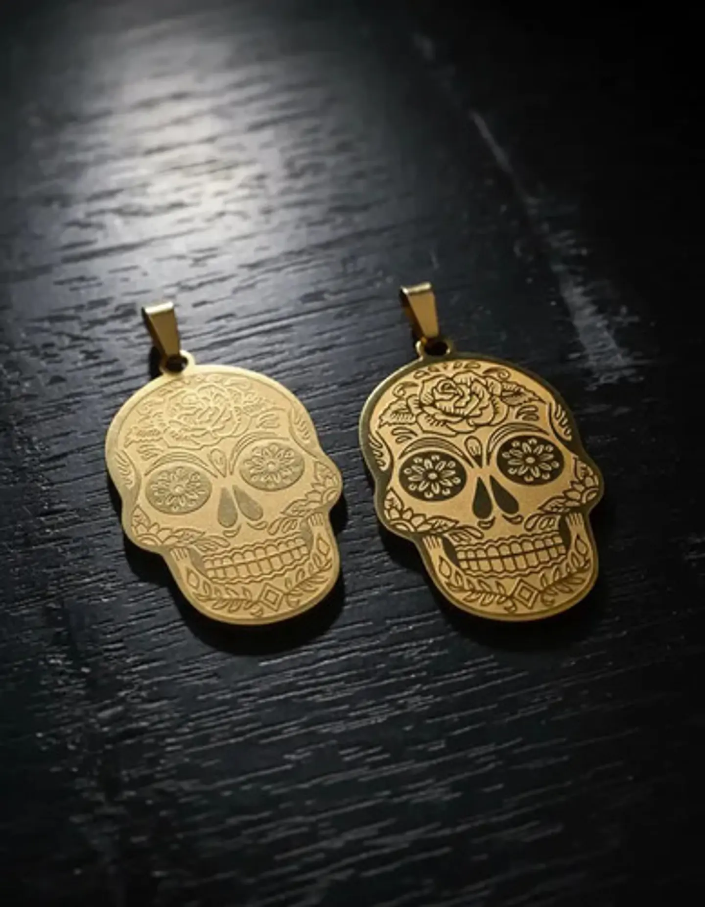 Set 2 Dijes De Acero Para Hombres Y Mujeres Calavera Cráneo 3