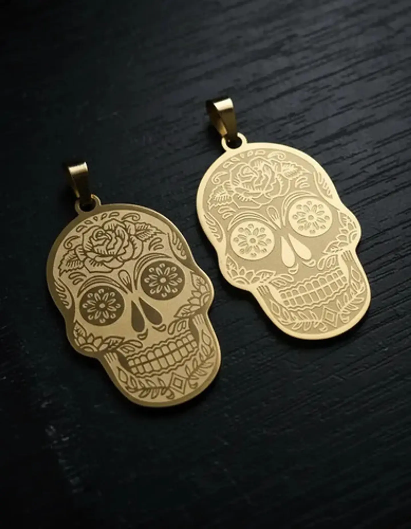 Set 2 Dijes De Acero Para Hombres Y Mujeres Calavera Cráneo 5