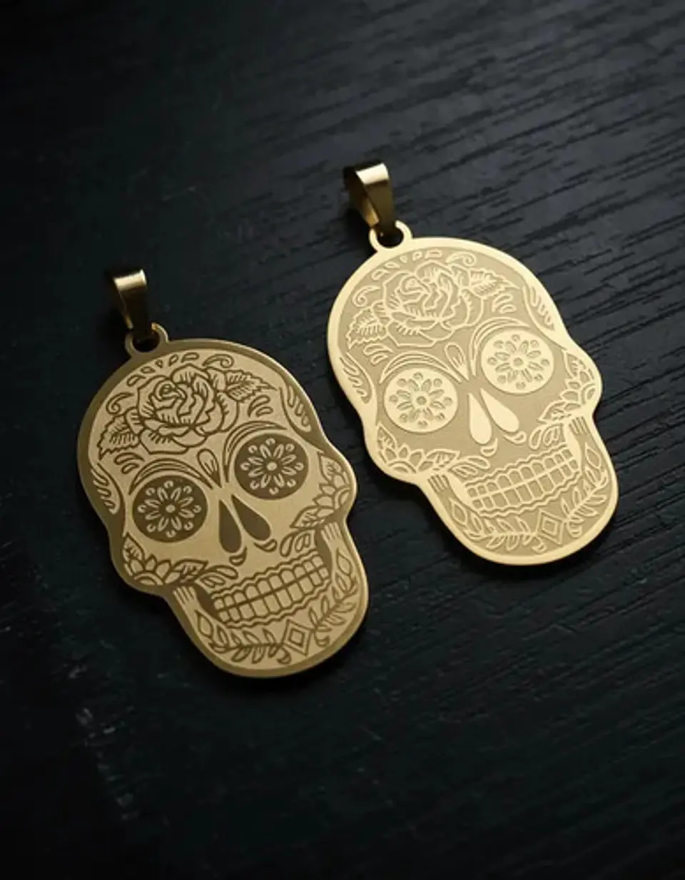 Set 2 Dijes De Acero Para Hombres Y Mujeres Calavera Cráneo 5