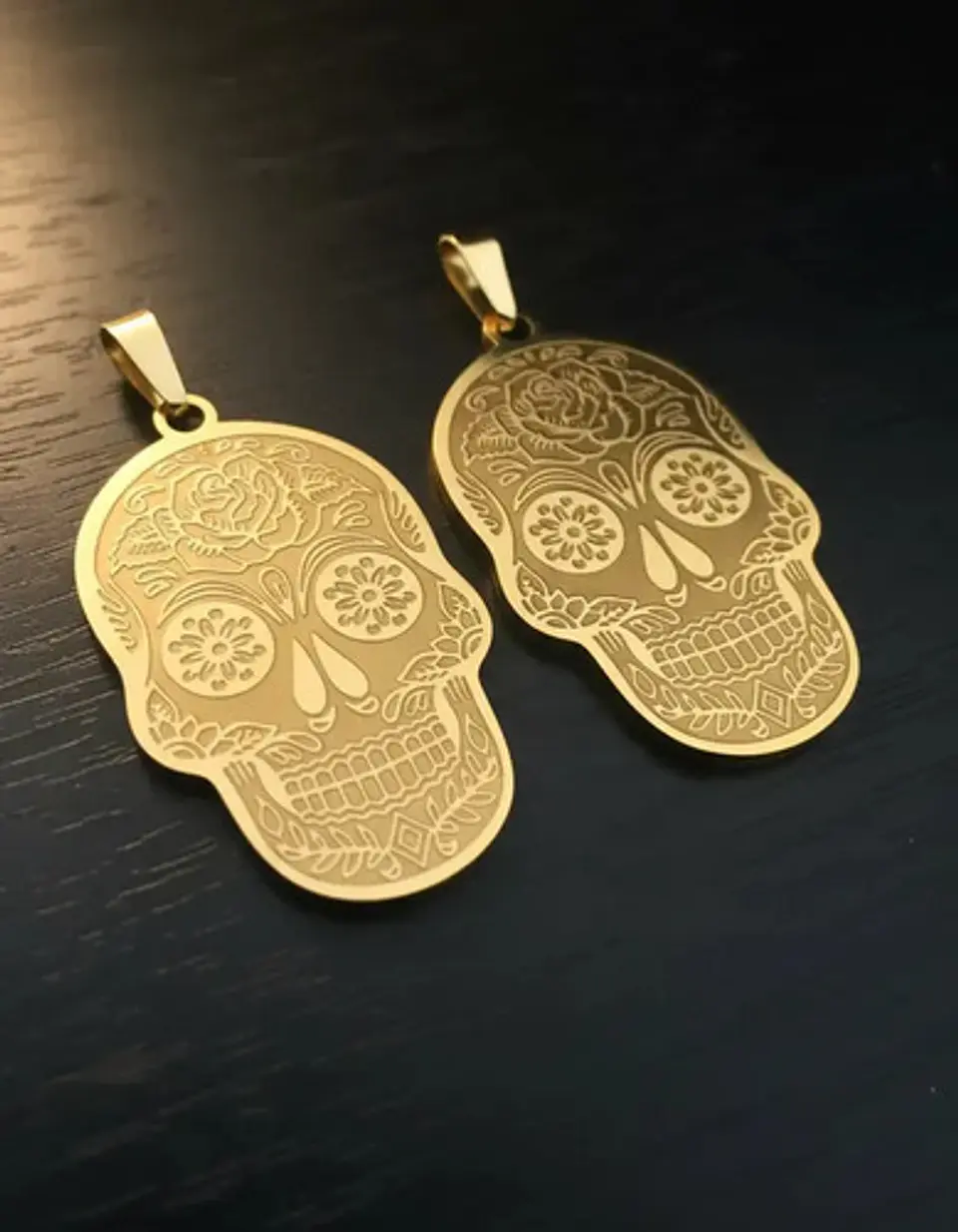 Set 2 Dijes De Acero Para Hombres Y Mujeres Calavera Cráneo 10