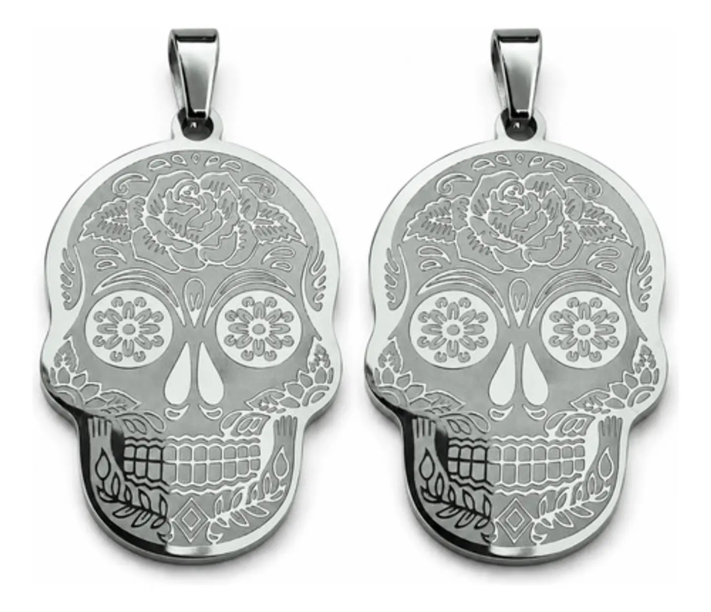 Set 2 Dijes De Acero Para Hombres Y Mujeres Calavera Cráneo 11