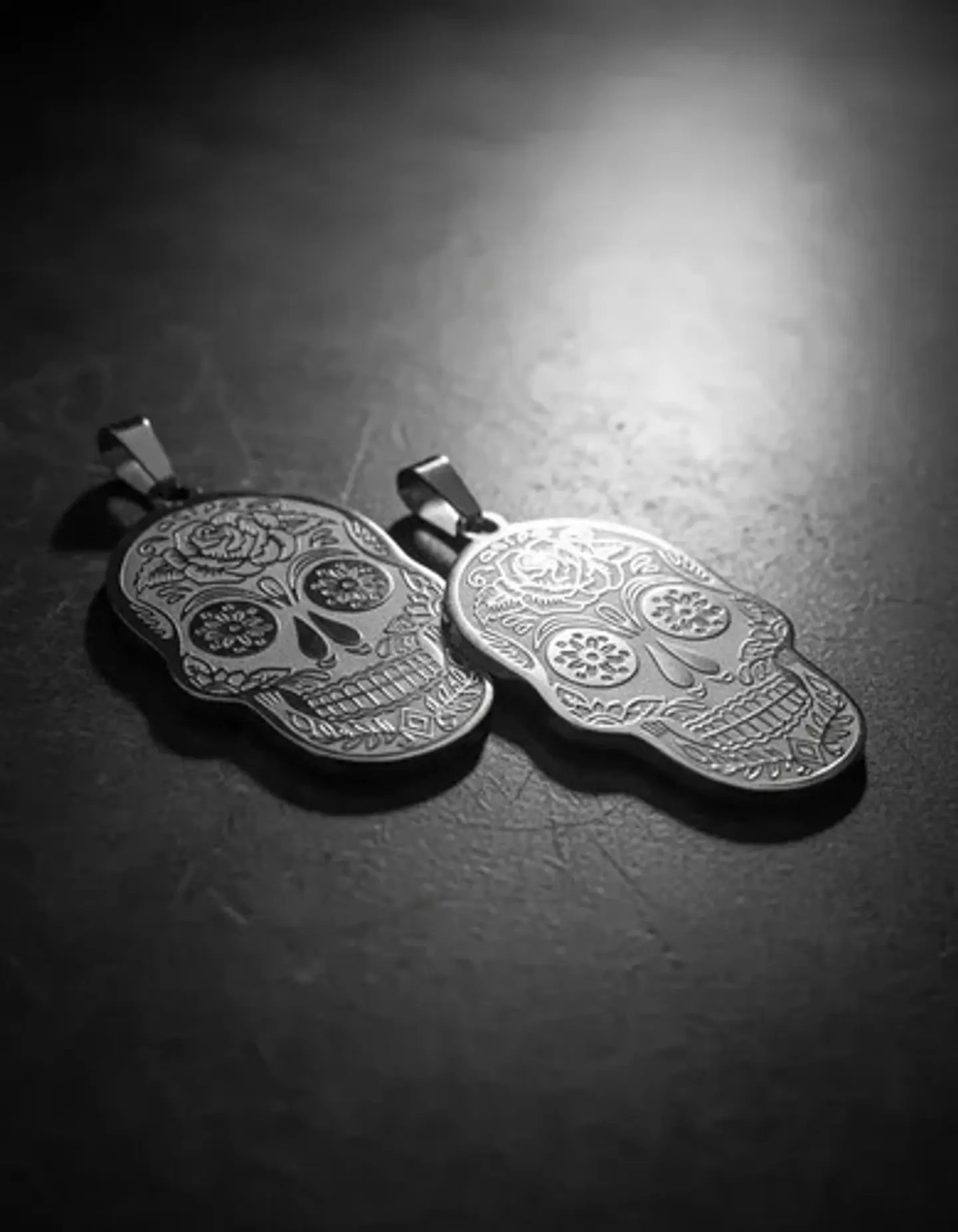 Set 2 Dijes De Acero Para Hombres Y Mujeres Calavera Cráneo 16