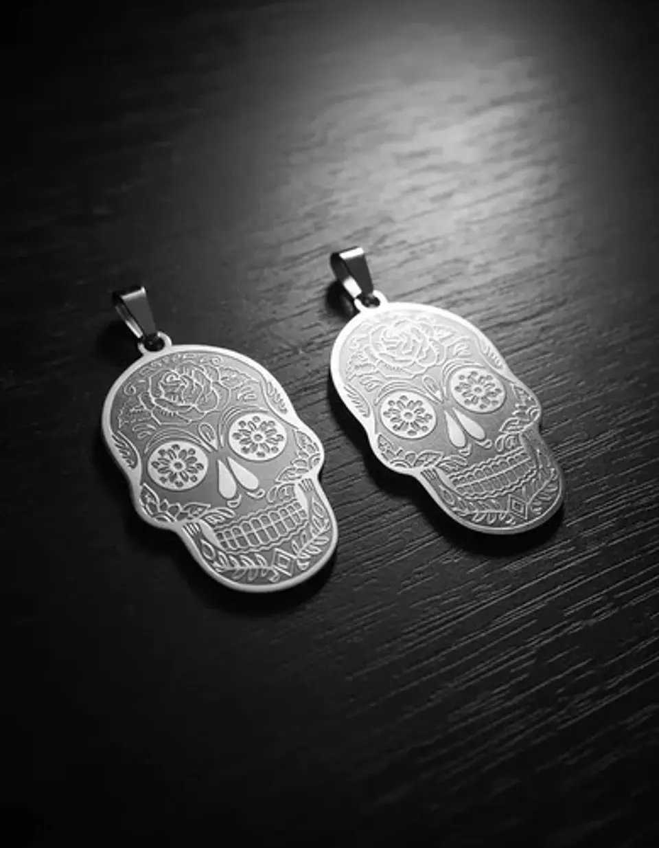 Set 2 Dijes De Acero Para Hombres Y Mujeres Calavera Cráneo 17