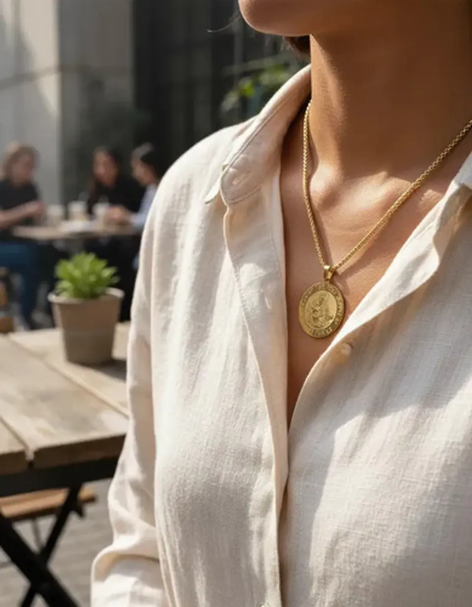 Collar De Acero Para Hombre Y Mujer Dije Virgen Del Carmen 4
