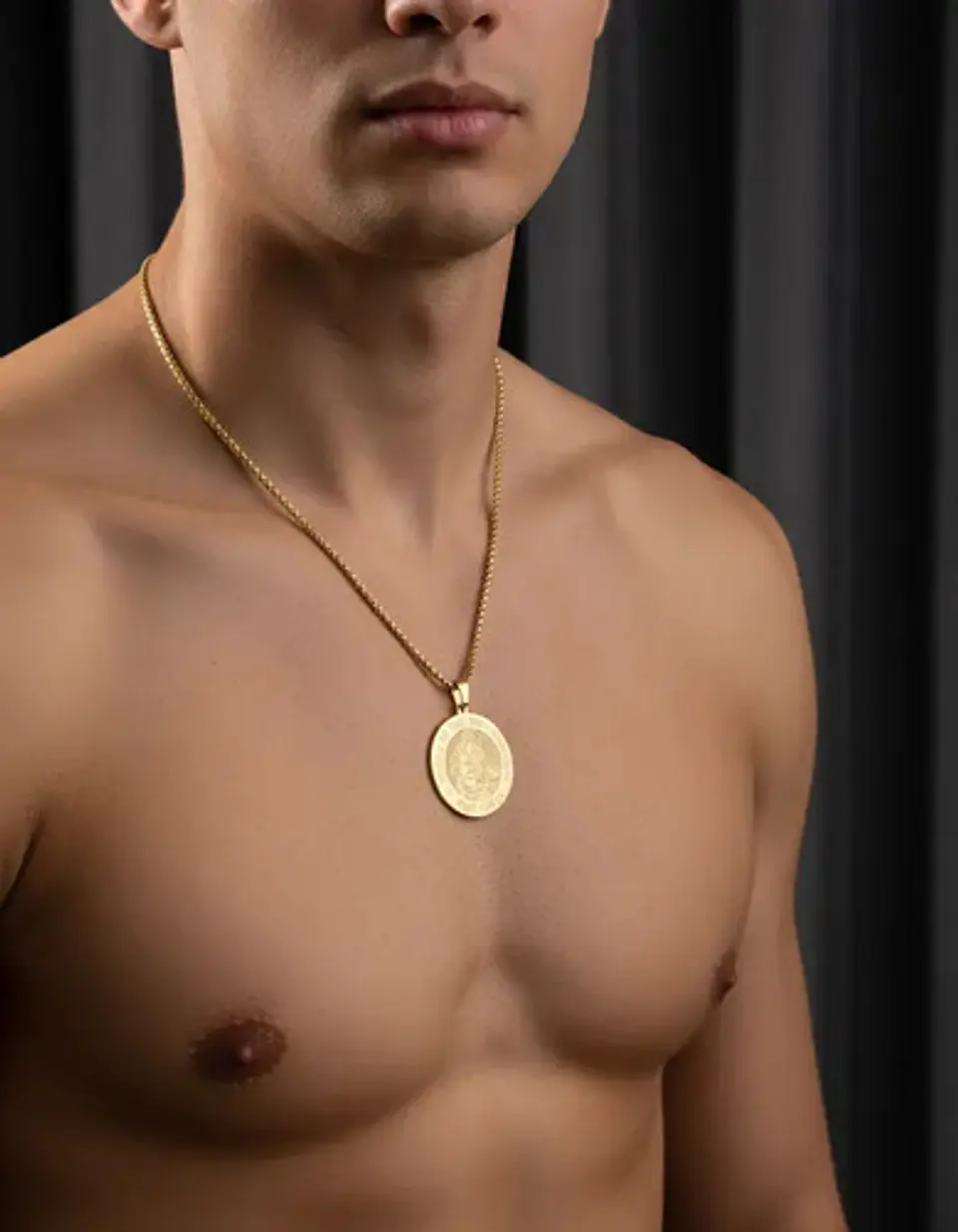 Collar De Acero Para Hombre Y Mujer Dije Virgen Del Carmen 6