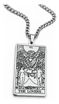 Collar De Acero Para Hombre Mujer Dije Tarot Los Enamorados - Miniatura 11