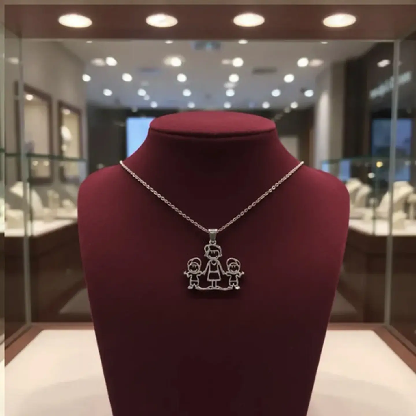 Collar De Acero Para Mujeres Dije Familia Madre E Hijos 10