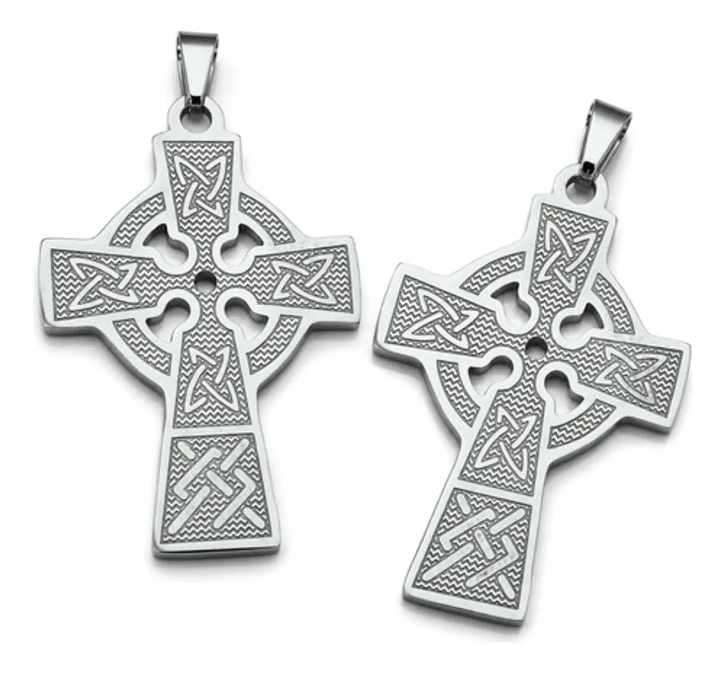 Pack X2 De Acero Para Hombre Mujer Dijes Amuletos Cruz Celta 11