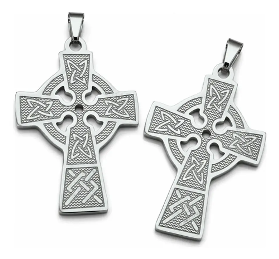 Pack X2 De Acero Para Hombre Mujer Dijes Amuletos Cruz Celta 11