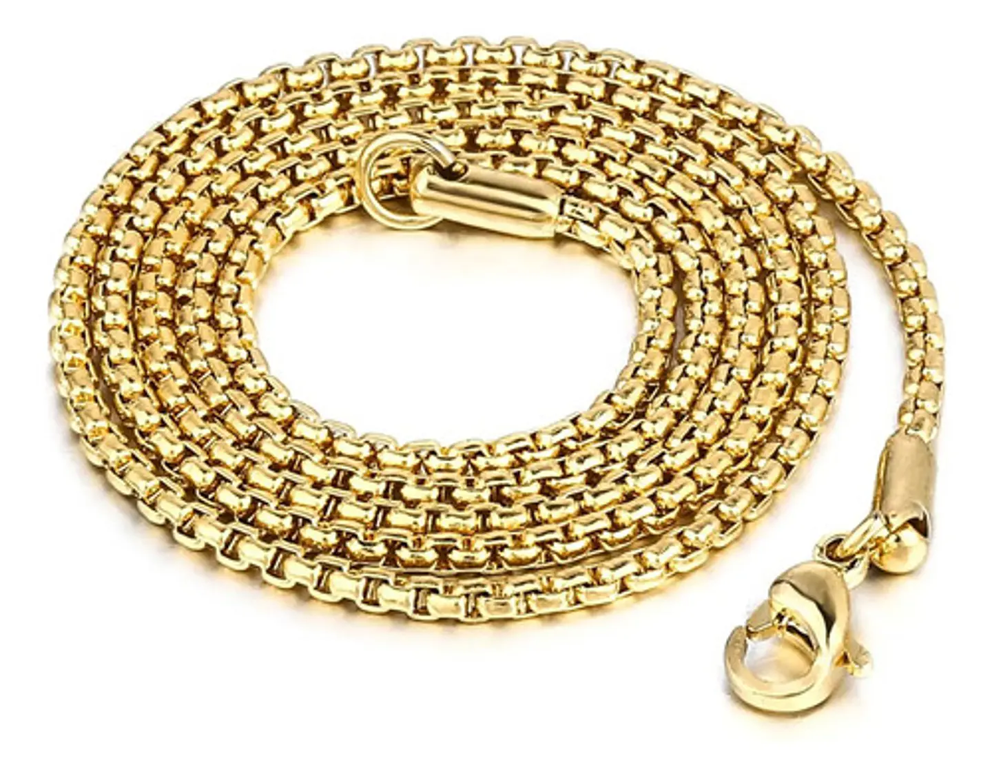 Collar De Acero Color Oro Para Hombre Mujer Dije Gota Piedra 8