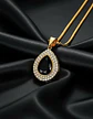 Collar De Acero Color Oro Para Hombre Mujer Dije Gota Piedra - Miniatura 13