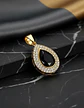 Collar De Acero Color Oro Para Hombre Mujer Dije Gota Piedra - Miniatura 14