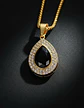 Collar De Acero Color Oro Para Hombre Mujer Dije Gota Piedra - Miniatura 15