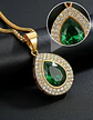 Collar De Acero Color Oro Para Hombre Mujer Dije Gota Piedra - Miniatura 20