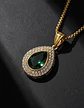 Collar De Acero Color Oro Para Hombre Mujer Dije Gota Piedra - Miniatura 21