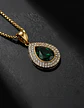 Collar De Acero Color Oro Para Hombre Mujer Dije Gota Piedra - Miniatura 22