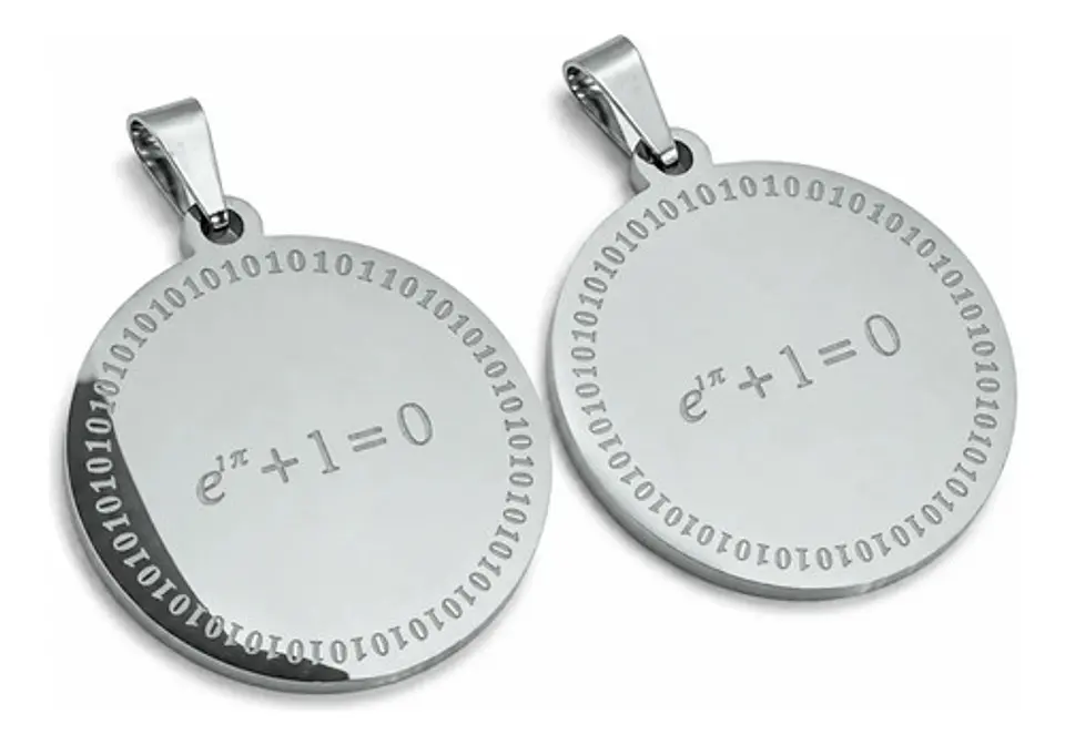 Pack X2 De Acero Para Hombre Mujer Dijes Identidad De Euler 11