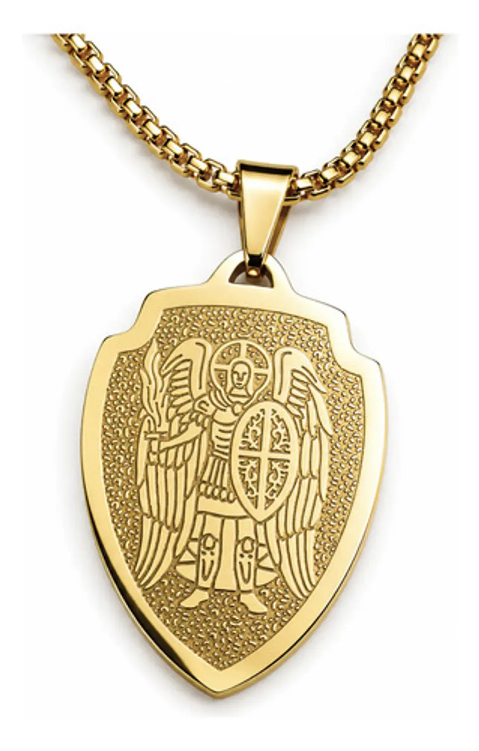 Collar De Acero Para Hombre Y Mujer Dije San Miguel Arcángel 1