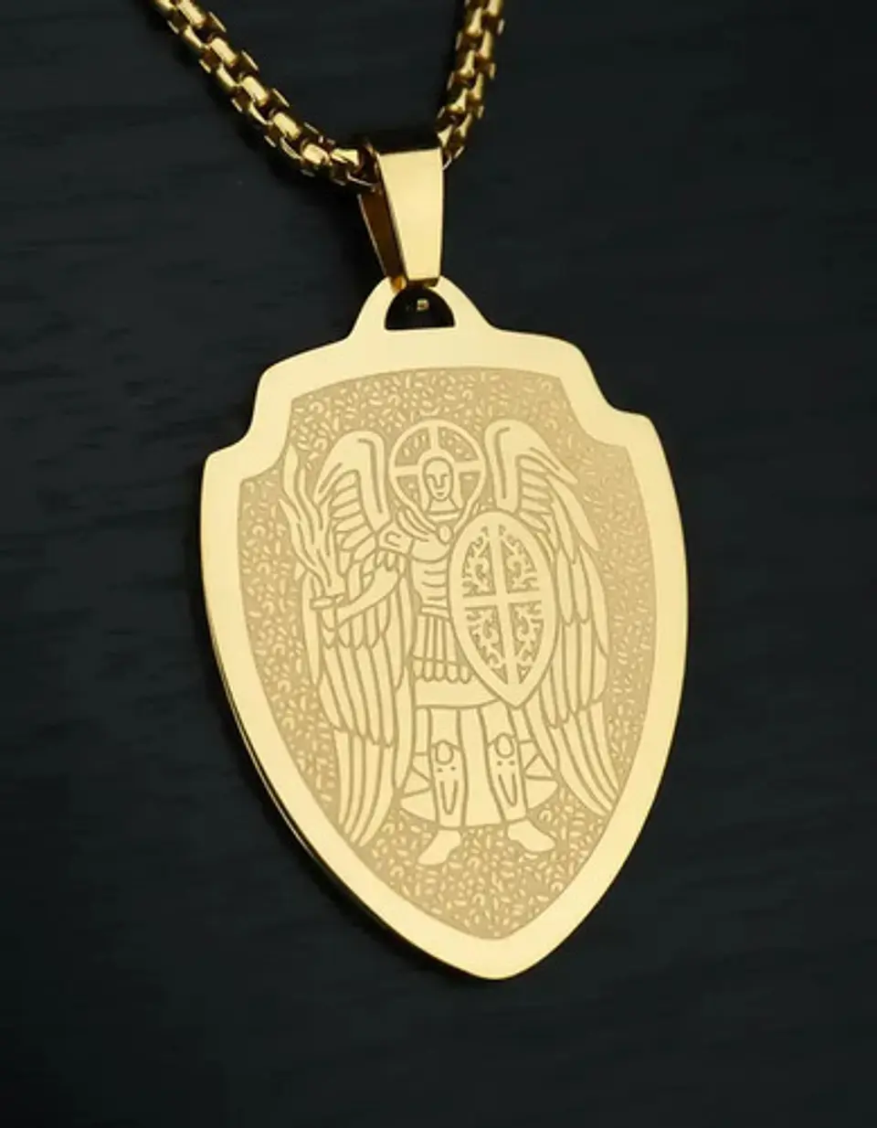 Collar De Acero Para Hombre Y Mujer Dije San Miguel Arcángel 8