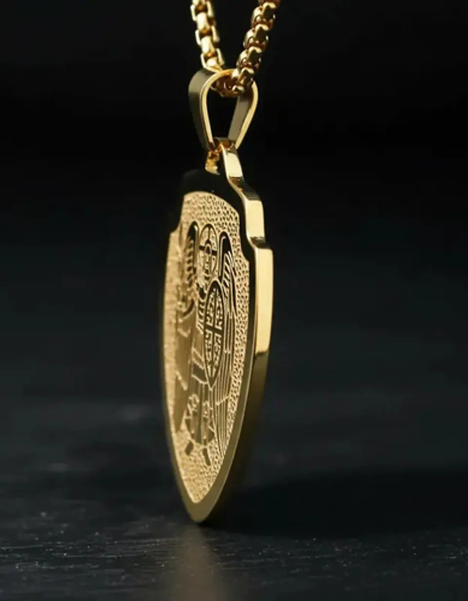 Collar De Acero Para Hombre Y Mujer Dije San Miguel Arcángel 9