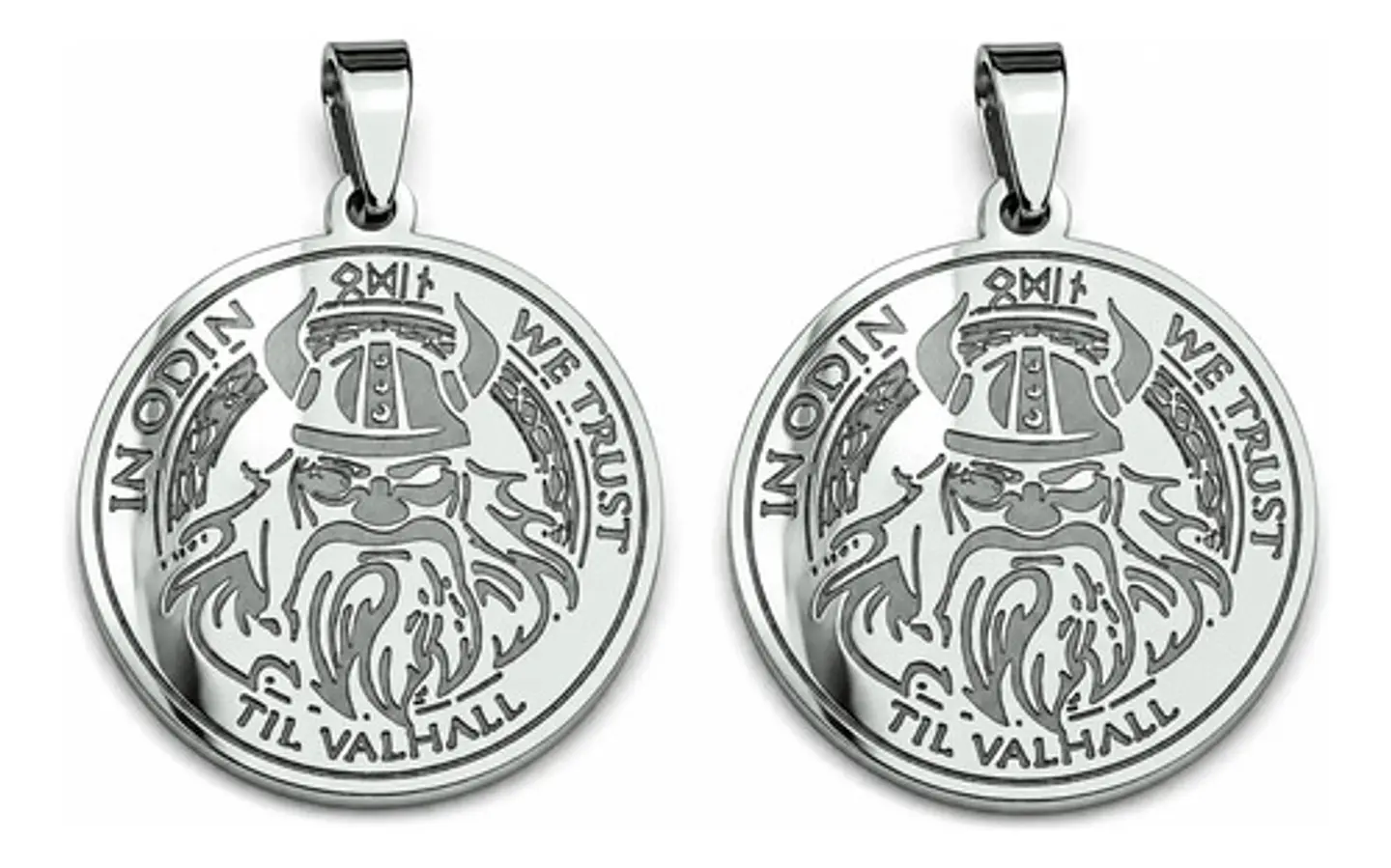 Set 2 Dijes Vikingos De Acero Para Hombre Medallas Dios Odin 12
