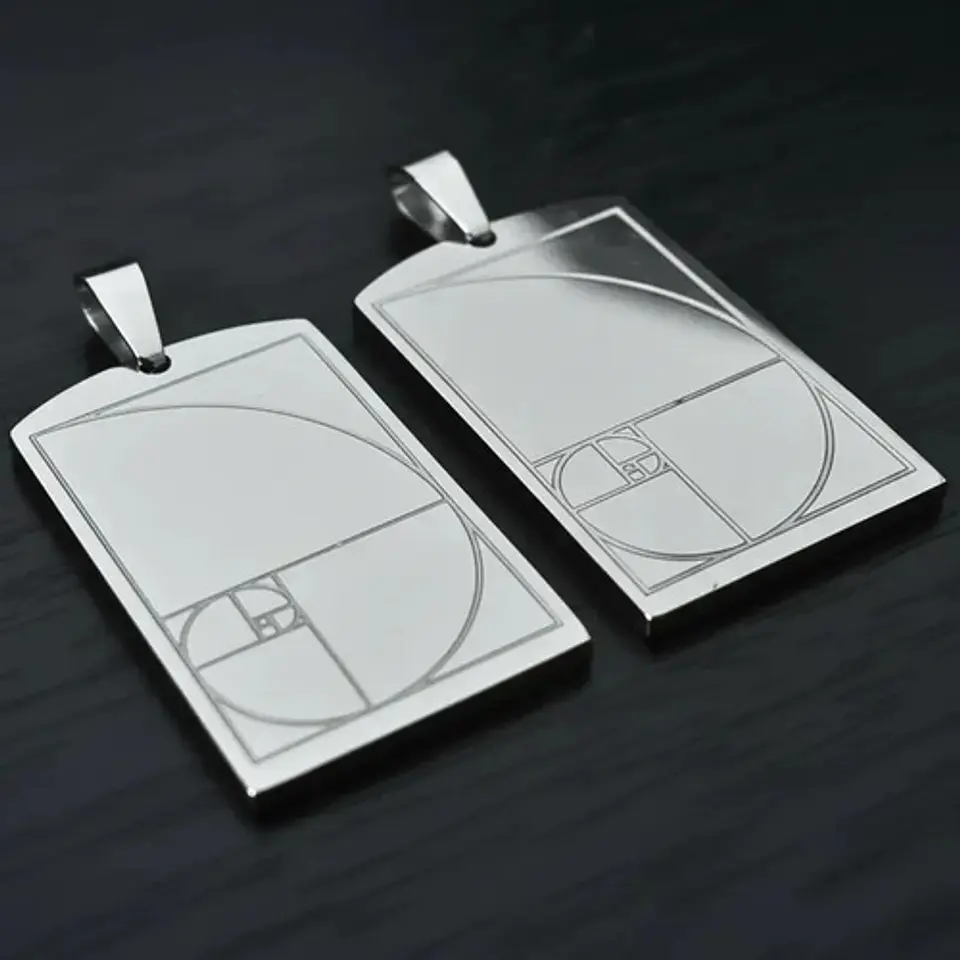 Pack X2 De Acero Para Hombre Y Mujer Dijes Espiral Fibonacci 20